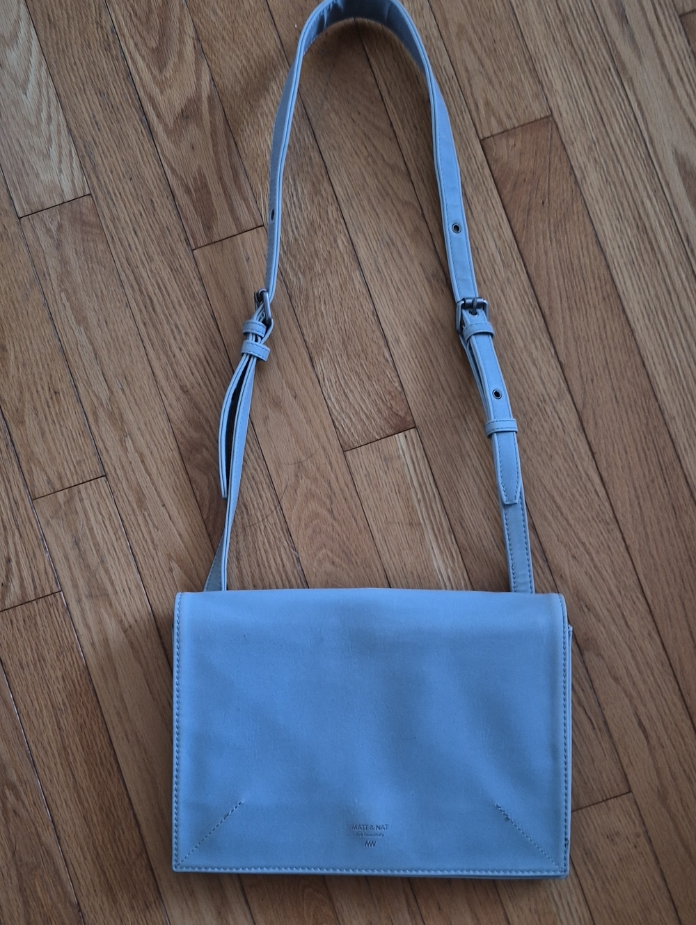 Matt & Nat Large Light Blue Vegan Leather Crossbody Bag